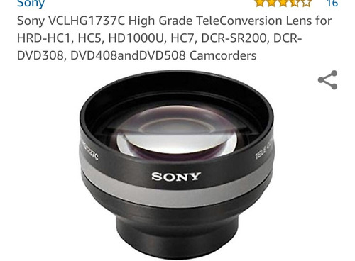 Imagen 2 de 3 de Lente De Conversion Vcl-hg1737c Video Grabadora Sony
