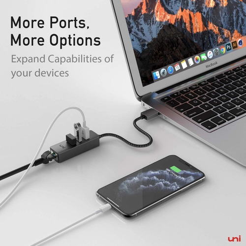 Cable Adaptador 3 Puertos Usb 3.0 A Ethernet Macbook iMac
