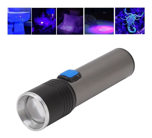 Linterna Uv Recargable Por Usb, 365 Nm, Led, Mini Portátil