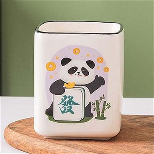Taza Bonita De Panda Estilo Mahjong Soongo, Taza De Cerámica