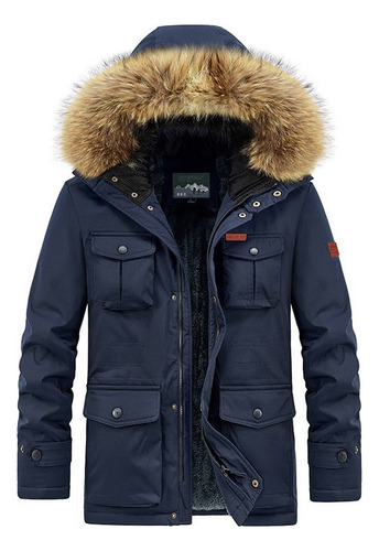 Abrigo Algodón Con Cuello Pelo Felpa Invierno For Hombre