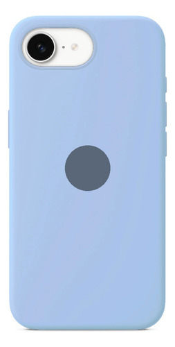 Funda Silicona Con Felpa Para Iphone 16e 2025 Celeste Pastel Con Manzanita