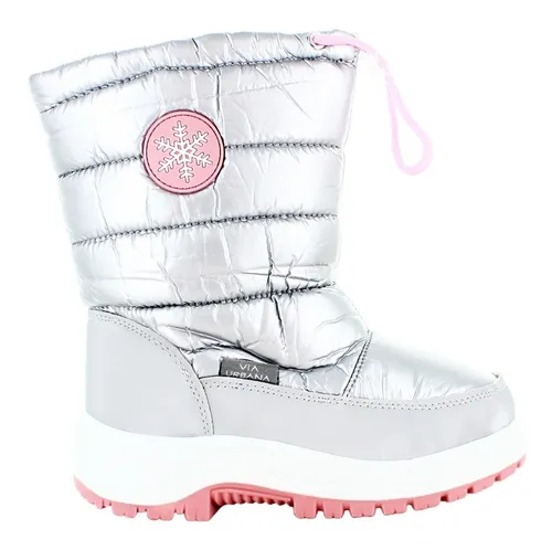 Urbana Bota Esquimal Gris Metalico/rosa Para Niña 80037