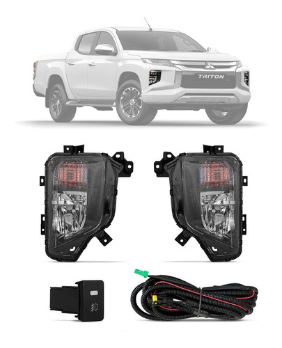 Kit Farol Milha L200 Triton 2020 2021 Sem Led