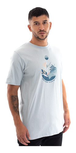 Imagen 3 de 7 de Polera De Hombre Hang Loose In Surf We Trust Celeste