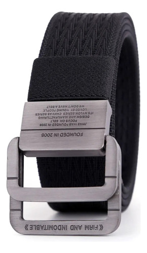 Cinturón Táctico Para Hombre Con Hebilla De Doble Anillo Par