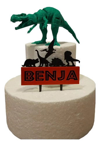 Topper Torta Cake Dinosaurio Jurassic Park Personalizado