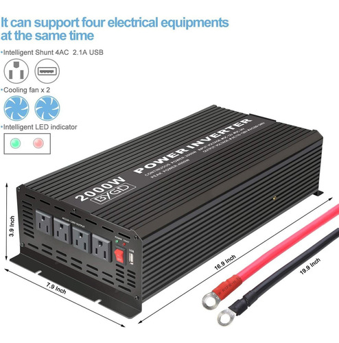 Bygd 2000w Power Inverter 12v To 110v Dc To Ac Converter Mod