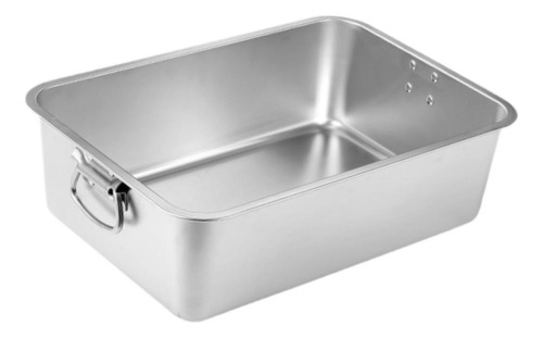 Caja De Arena Abierta De Acero Inoxidable Con Asas, Inodoro