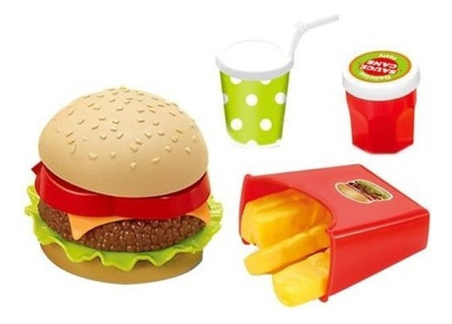 Set De Comida Didáctico Hamburguesas Dobles Color Multicolor