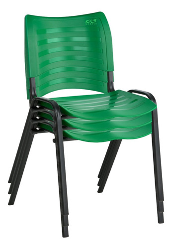 Cadeira Iso Plástica Empilhável Kit 3 - Kasmobile