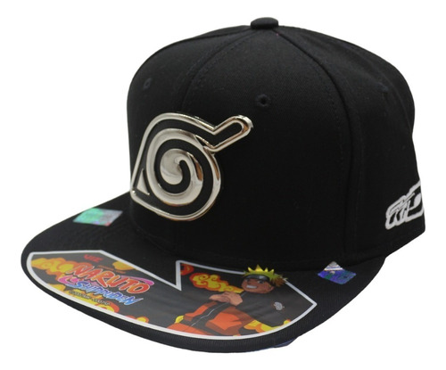 Gorra Naruto Shippuden Unitalla Ajustable Negra Hoja E