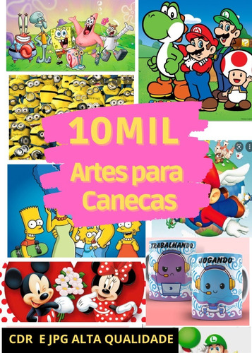 Super Packs 10.000 Artes Estampas Sublimação De Canecas