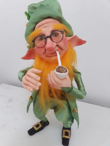 Duende Leprechaun Irlandes Articulado Verde
