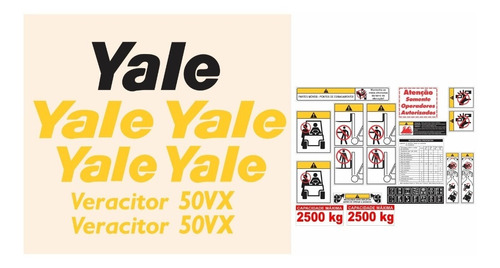 Gráfico Completo De Adesivos Para Empilhadeira Yale 50vx Mk