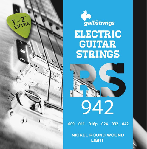 Cuerdas Guitarra Electrica 09-42 Gallistrings Doble  1era 2d