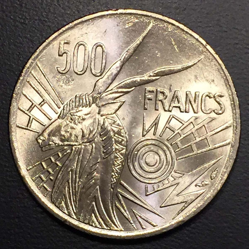 Cha014 Moneda Chad 500 Francs 1976 Unc-bu Ayff (Usado)