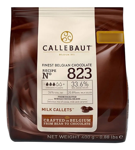 Gotas Chocolate Belga Ao Leite 400g 823 33,6% - Callebaut