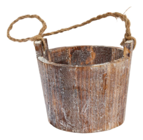 Maceta De Madera, Diseño Vintage, Redonda, Tipo Barril,