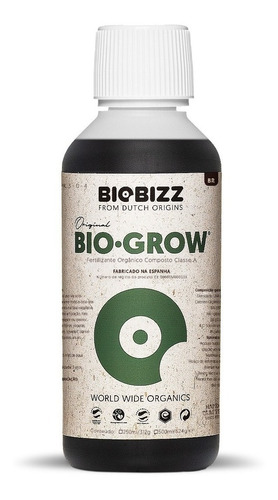 Fertilizante Bio Grow 250ml Biobizz Vegetativo Cultiv Indoor