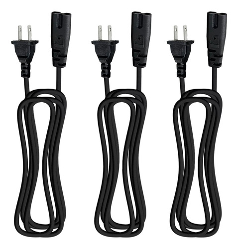 3pz Cable Corriente Alimentacion Dos Polos Cargador Laptop