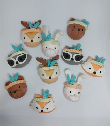 Apliques Animalitos Del Bosque/nórdicos, En Porcelana Fria