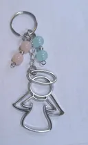 Comprar Souvenir Bautismo. 20 Llaveros Dije Angel Con Perlas