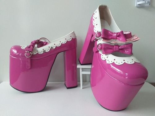 Sapato Salto Alto Lolita Cosplay 15cm