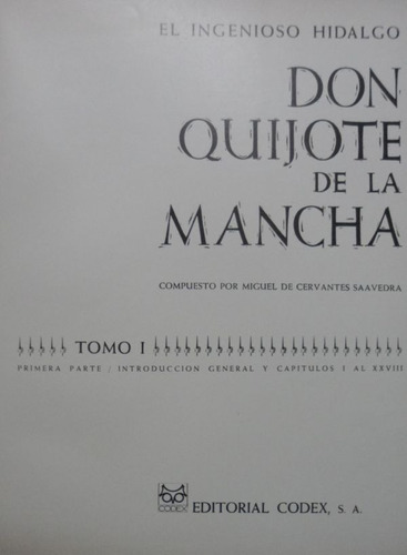El Ingenioso Don Quijote De La Mancha T 1 Cervantes Saavedra