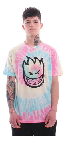 Polera Hombre Manga Corta Spitfire Big Head Tie Dye Colors