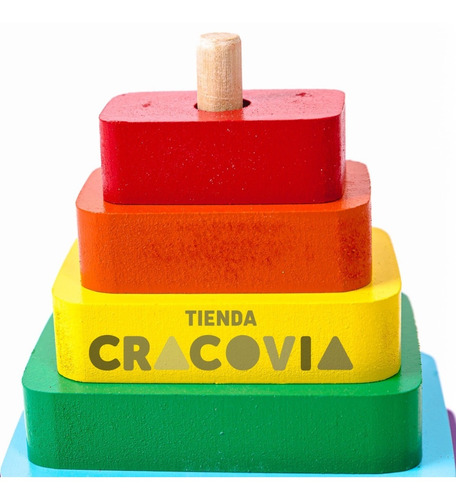 Juego Torre Madera Didáctica Colores Motricidad Fina Promo