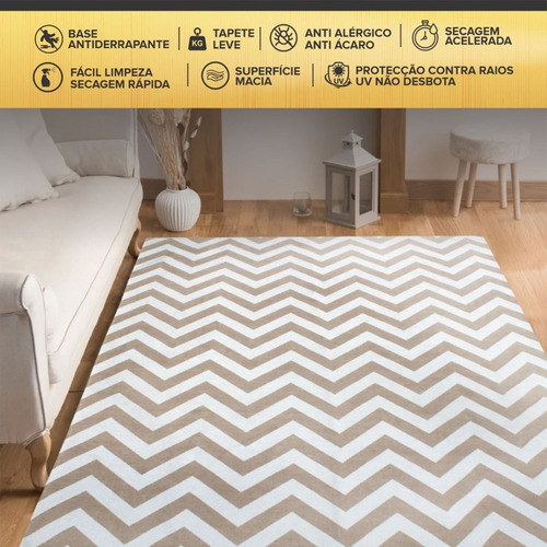 Imagem 1 de 9 de Tapetes Sala Geométrico Quarto Chevron 1,32 X 2,00 New Promo