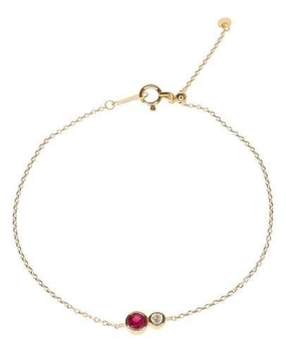 Pulsera Rubí Con Diamantes En Oro Rosa 18k - Regalo.