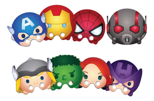 30 Mascaras De Avengers Vengadores Thor Spiderman Iron Man