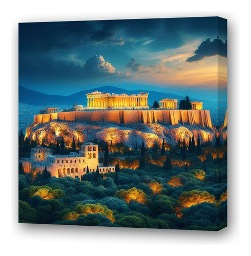 Cuadro 20x20cm Acropolis Antigua Grecia Paisaje Viaje M1