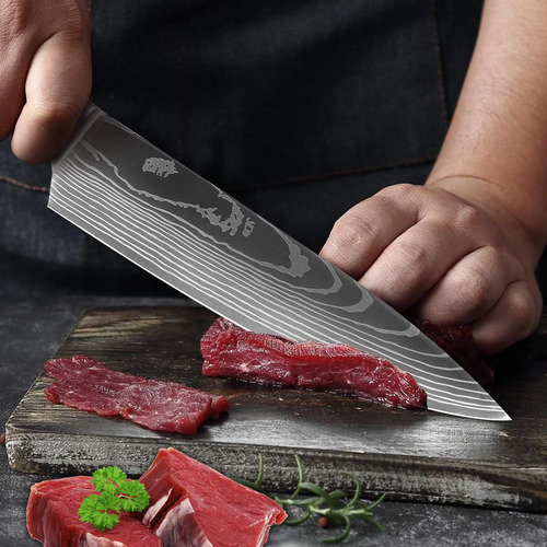 Juego De Cuchillos Chef Profesional 8pc Acero Inoxidable Con