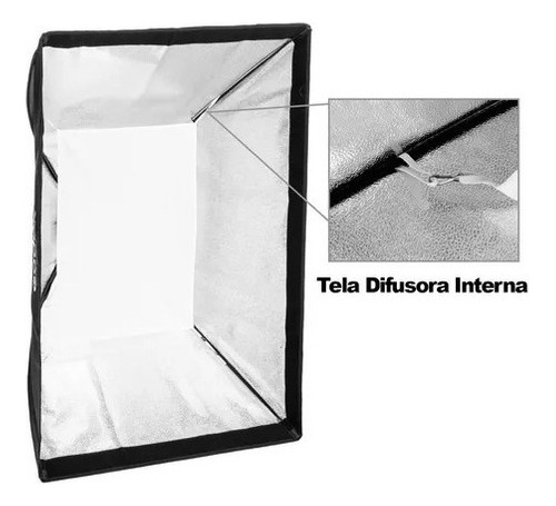 Softbox Bowens 80x120cm Godox Com Grid Colmeia Flash Tocha