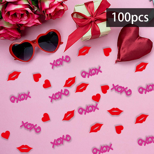 2 X 6x100 Piezas Confeti De Corazón Confeti De 2 Piezas
