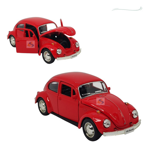 Carrinho De Ferro Fusca Clássico E Herbie Miniatura Coleção