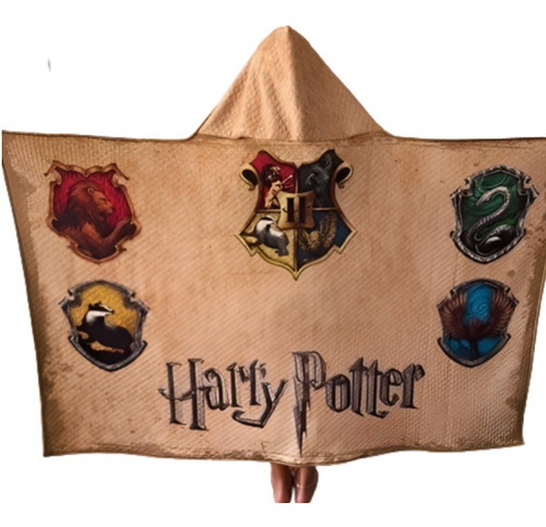 Hogwarts Harry Potter - Manta/ Capa Con Capucha