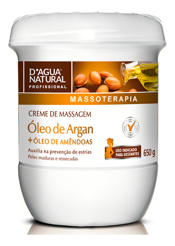 Creme De Massagem Argan E Amêndoas 650g Dagua Natural