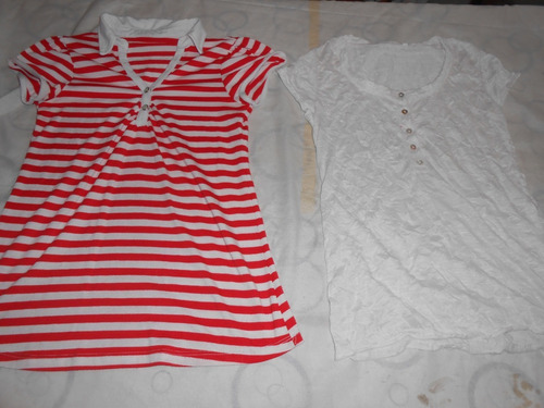 Son 2 Remeras Manga Corta Roja Y Blanca Y Otra Muy Bonita!