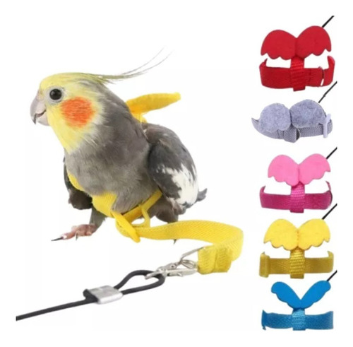 Arnés Y Correa Para Pájaros, Periquitos, Cacatúas, Loros Y C Color Rosa