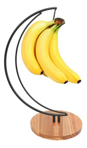 Soporte Para Plátanos Con Base De Madera Maciza, Colgador De