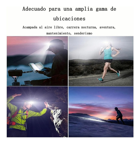 . Lámpara De Cabeza Led Cob Recargable Con Sensor Luz Blanca