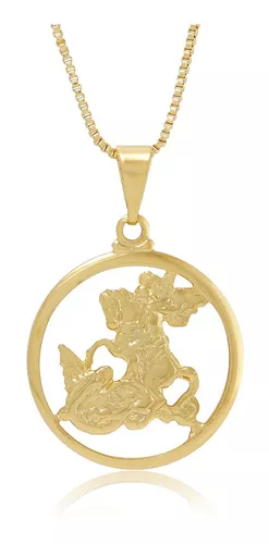 COLAR FEMININO MEDALHA BE KIND FOLHEADO A OURO 18K Dourado