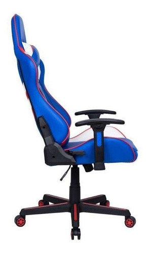Cadeira de escritório Pelegrin 3010 jogador ergonômica azul, branca y vermelha