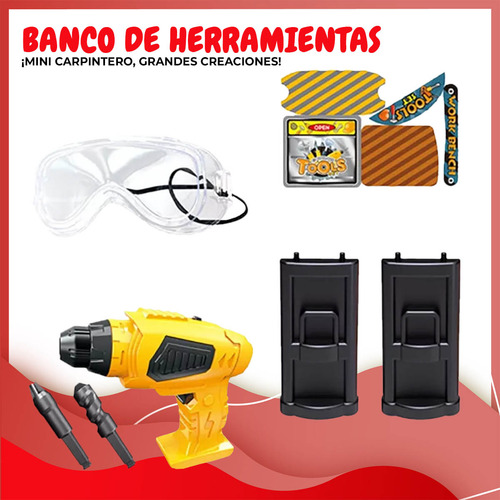 Banco De Herramientas Set De Carpinteria De Juguete