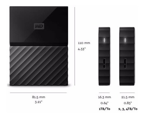 Imagen 5 de 5 de Disco Duro Externo 1tb Western Digital My Passport Wd Usb3.0