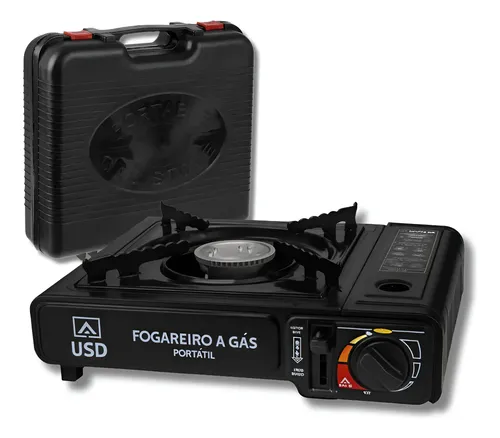 Fogareiro Portátil Usd Camping Acendimento Automático Com Maleta